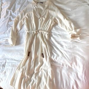 Zara cream dress with rope belt